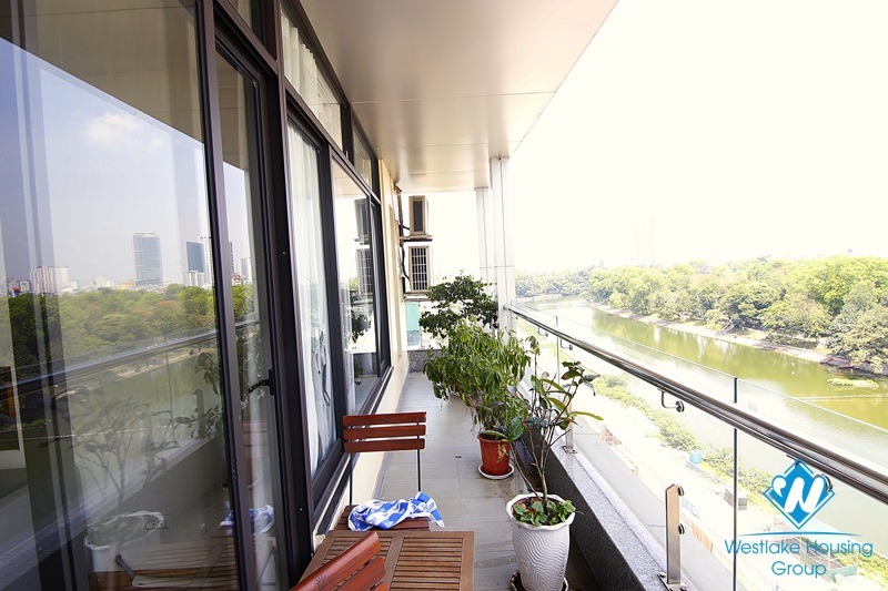 Bright 2-bedroom apartment with beautiful lakeview for rent on Kim Ma